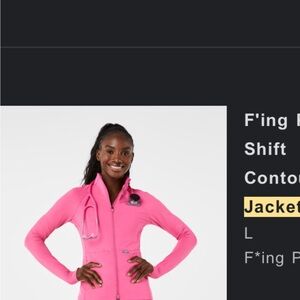 Figs Women's F’ing Pink Contour Knit Jacket
